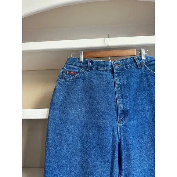 Vintage Lee Dark Wash Straight Leg Jeans- Size 32 - Picture 2 of 6